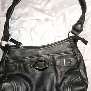 Rosetti Black Shoulder Bag with Silver Accents